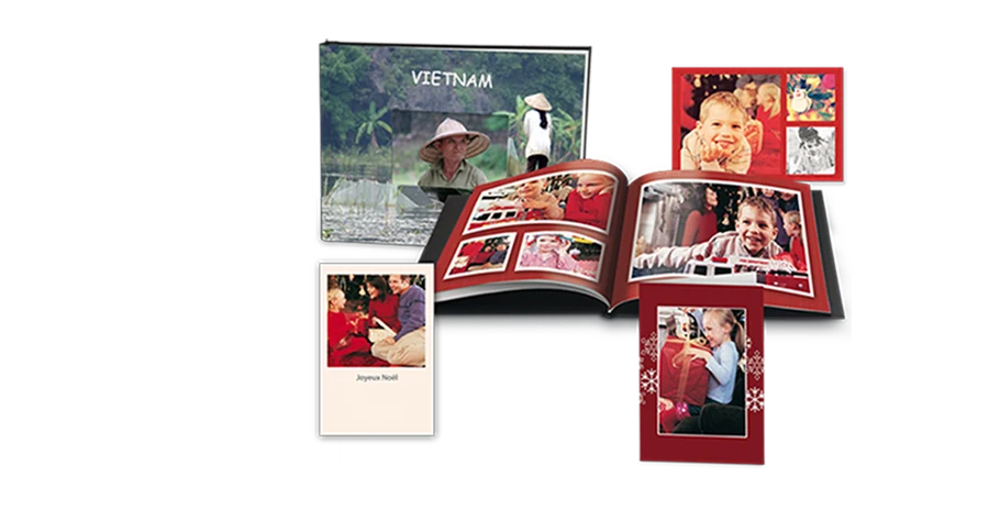 Livres album photo ouverts et fermés
